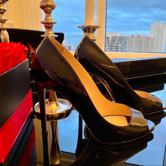 AUTH PRADA PEEP TOE BLACK PUMP - Picture 2 of 14